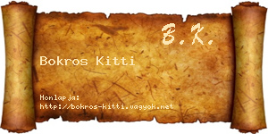 Bokros Kitti névjegykártya